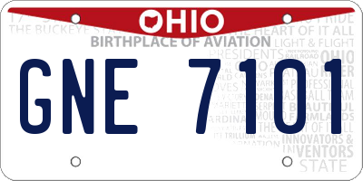 OH license plate GNE7101