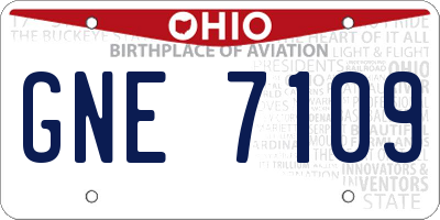 OH license plate GNE7109