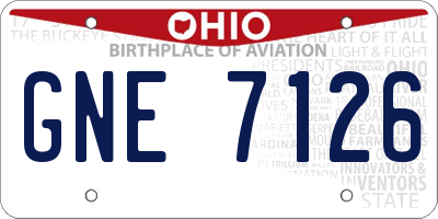 OH license plate GNE7126