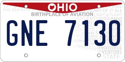 OH license plate GNE7130