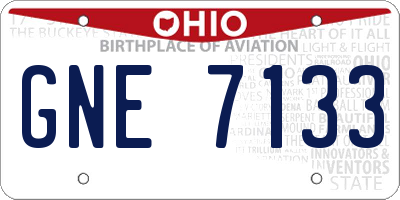 OH license plate GNE7133