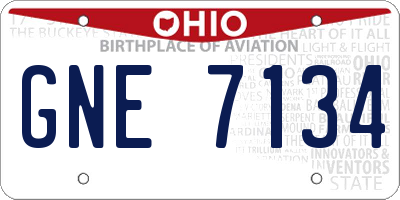 OH license plate GNE7134