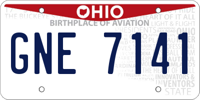 OH license plate GNE7141