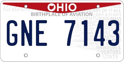 OH license plate GNE7143