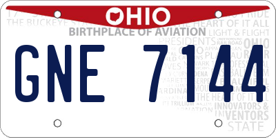OH license plate GNE7144