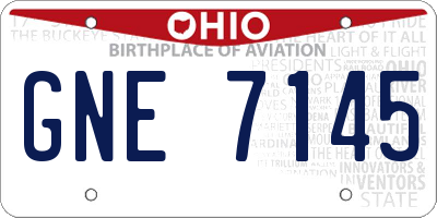 OH license plate GNE7145