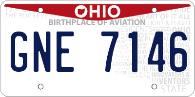 OH license plate GNE7146