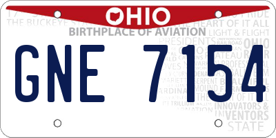 OH license plate GNE7154