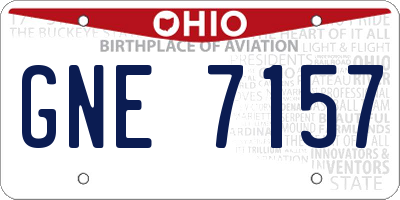 OH license plate GNE7157
