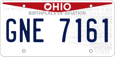 OH license plate GNE7161