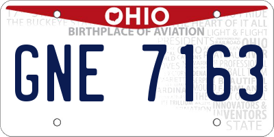 OH license plate GNE7163
