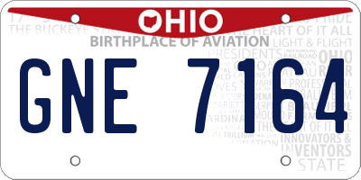 OH license plate GNE7164
