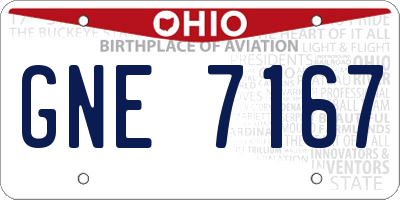 OH license plate GNE7167