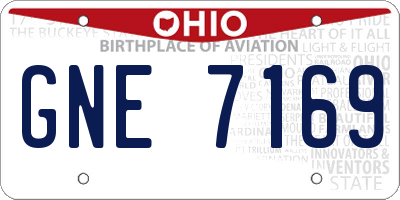 OH license plate GNE7169