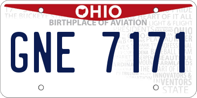 OH license plate GNE7171