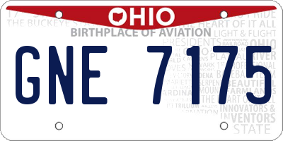 OH license plate GNE7175