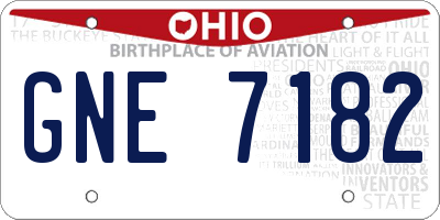 OH license plate GNE7182