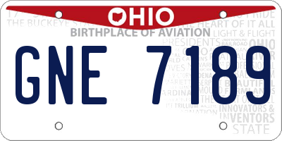 OH license plate GNE7189