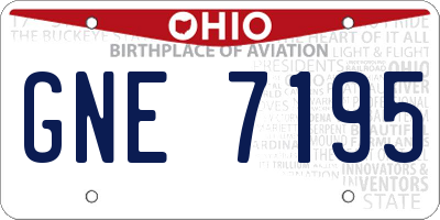 OH license plate GNE7195