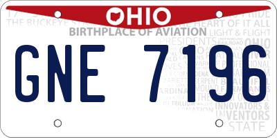OH license plate GNE7196