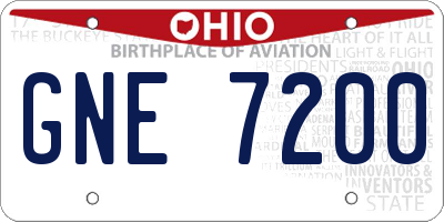 OH license plate GNE7200