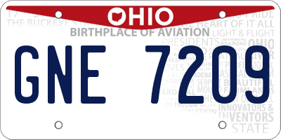 OH license plate GNE7209