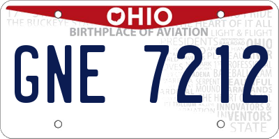 OH license plate GNE7212
