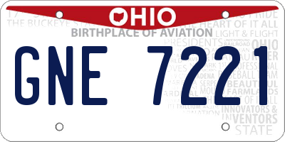 OH license plate GNE7221