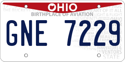 OH license plate GNE7229