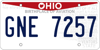 OH license plate GNE7257