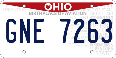 OH license plate GNE7263