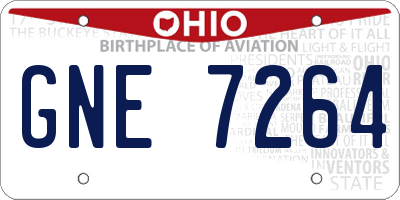 OH license plate GNE7264