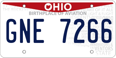 OH license plate GNE7266