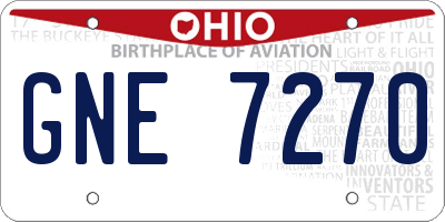 OH license plate GNE7270