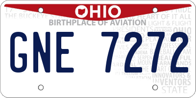 OH license plate GNE7272