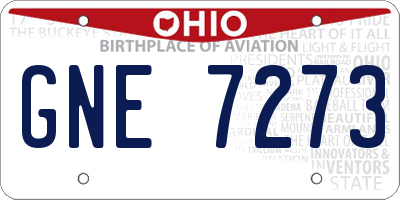 OH license plate GNE7273