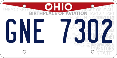 OH license plate GNE7302