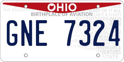OH license plate GNE7324