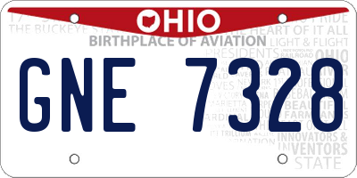 OH license plate GNE7328