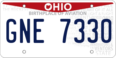OH license plate GNE7330