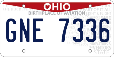 OH license plate GNE7336