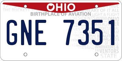 OH license plate GNE7351
