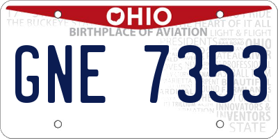 OH license plate GNE7353