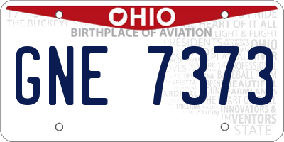OH license plate GNE7373