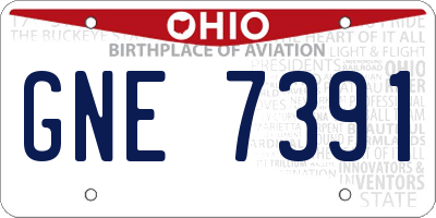 OH license plate GNE7391