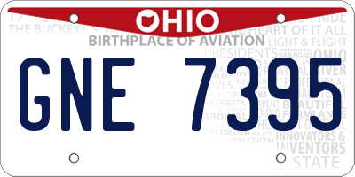 OH license plate GNE7395