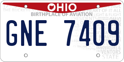 OH license plate GNE7409