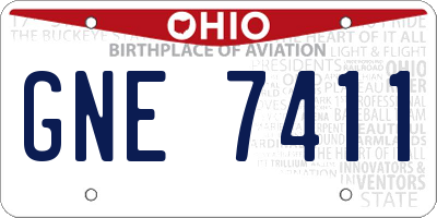 OH license plate GNE7411