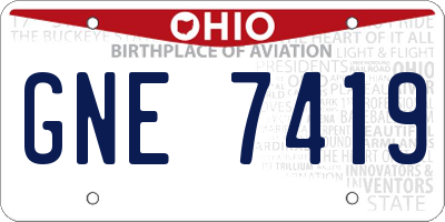 OH license plate GNE7419