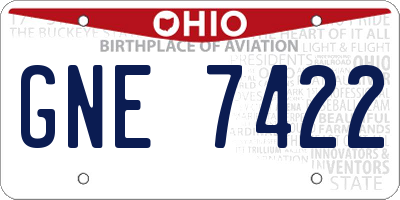 OH license plate GNE7422
